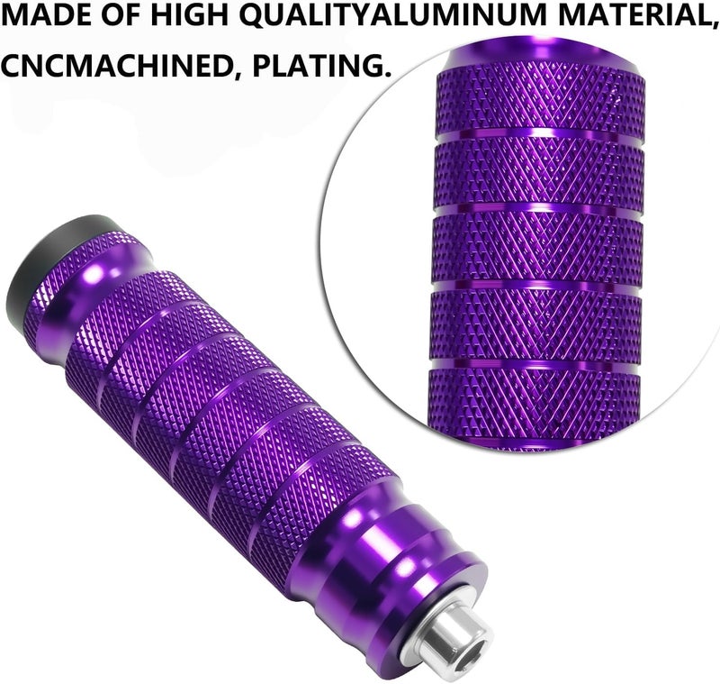 JXPANG دعامات قدم عالمية 8 مم مصنوعة من الألمنيوم CNC مع براغي تركيب لمجموعة دواسات دراجات نارية متوافقة مع ياماها هوندا سوزوكي كاواساكي دوكاتي أبريليا (أرجواني) - Image 3